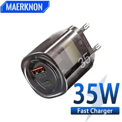 35W USB PD Charger Transparent Mecha Quick Charge3.0 Fast Wall Charging Mobile Phone Power For iPhone Samsung Plug Xiaomi Huawei