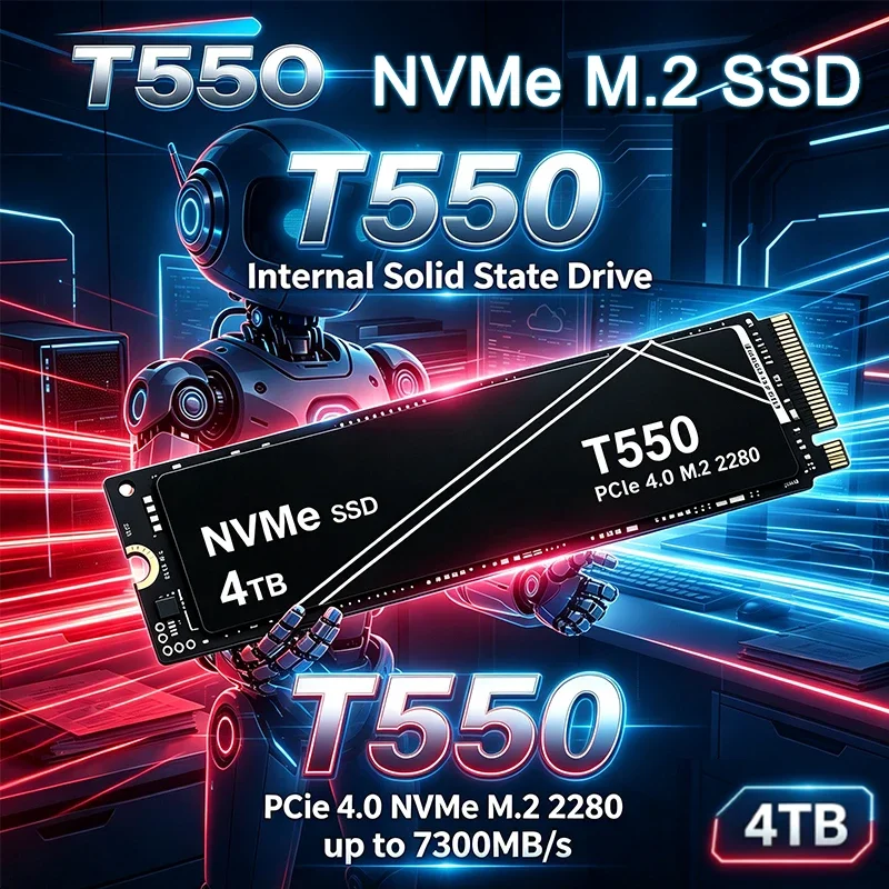 T550 1TB 2TB PCIe Gen4 NVMe M.2 SSD Hasta 7100MB/s o Disipador de Calor para SSD M.2, Unidad de Estado Sólido Interna, Paquete Oem (paquete Oem)
