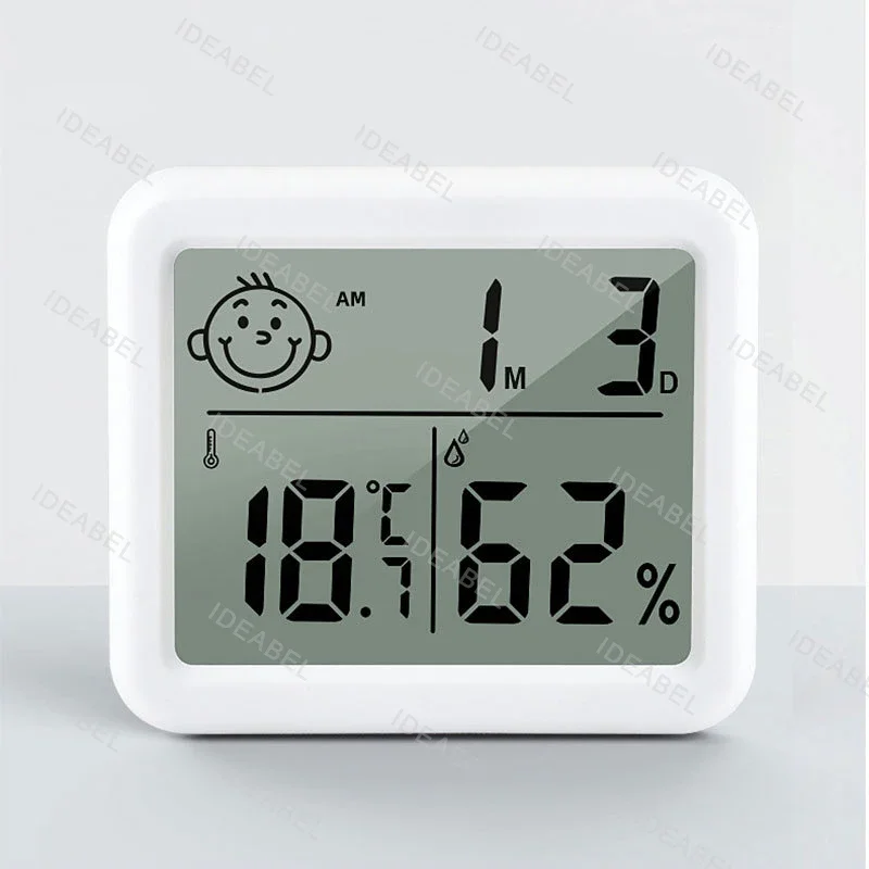 Multifunction Thermometer Hygrometer Automatic Electronic Temperature Humidity Monitor Clock 3.2inch Large LCD Screen