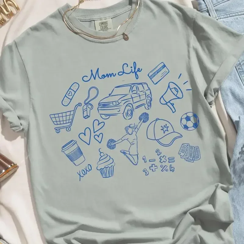 Cute Doodle Art Style Mama T Shirt Whimsical Makes Great Mother's Day First Time Mom Unique Birthday