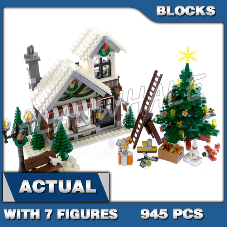 

945pcs Creative Expert Winter Village Toy Shop Christmas Tree Wooden Bench 36002 Building Blocks Sets Compatible With Model