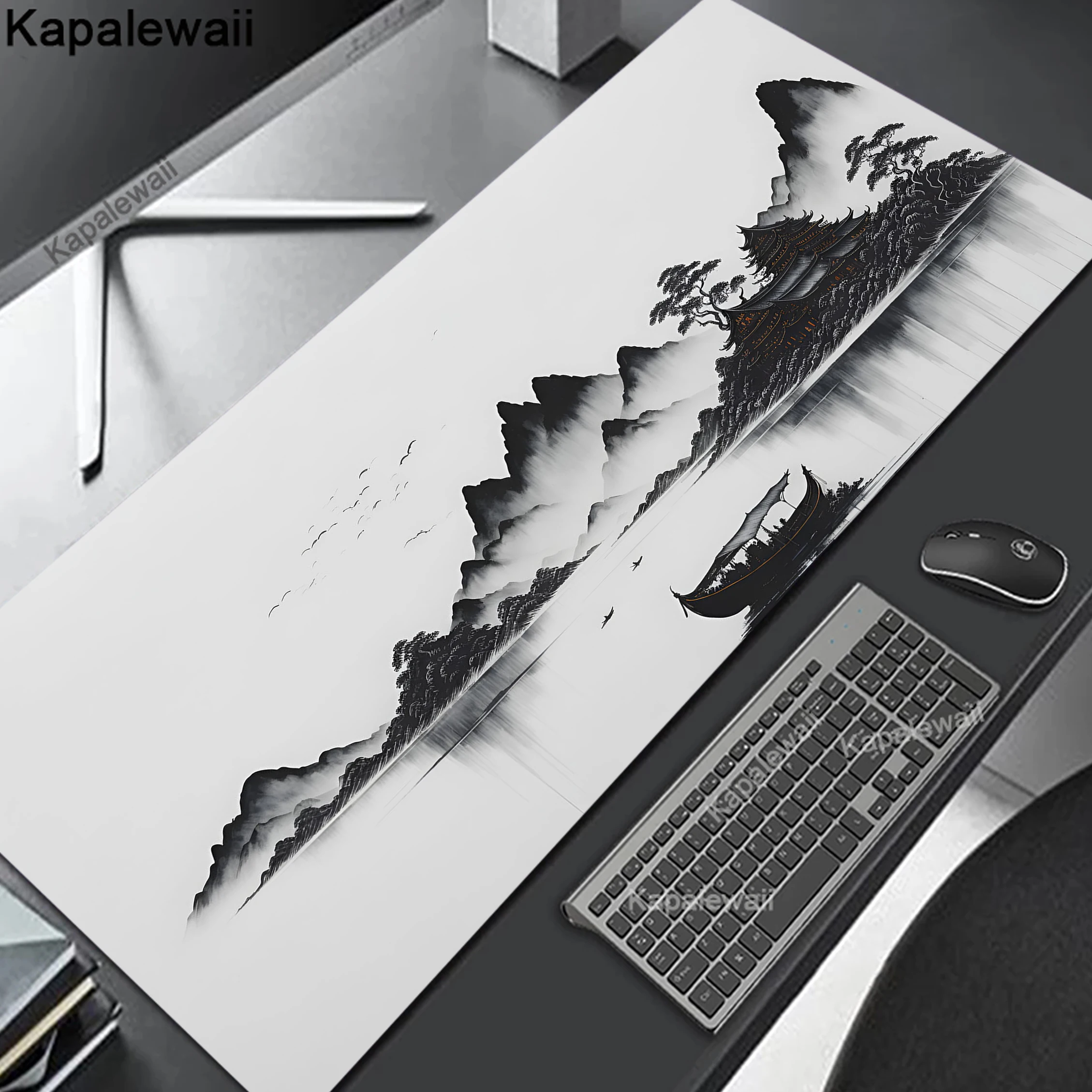 

Mountain Serenity Japan Mouse Pad Large Extended Anti-slip Natural Gaming Desk Keyboard Mousepad With Stitched Edge 900x400mm