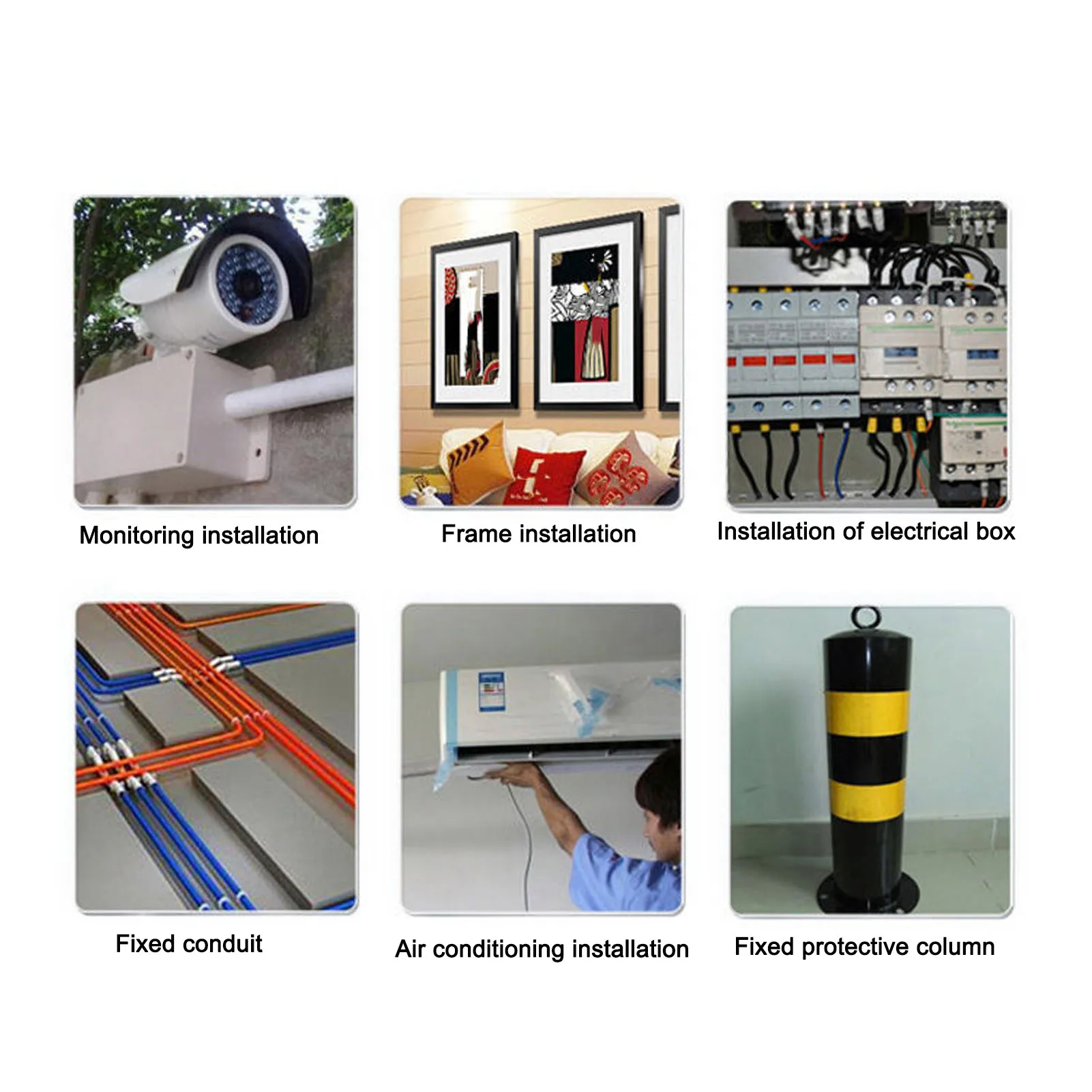 Pistol Paku Mini Manual Baja 5 Lipat Peredam Suara Rumah Tangga Ketahanan Tinggi Pistol Paku Dinding Otomatis Penghilang Debu untuk Beton