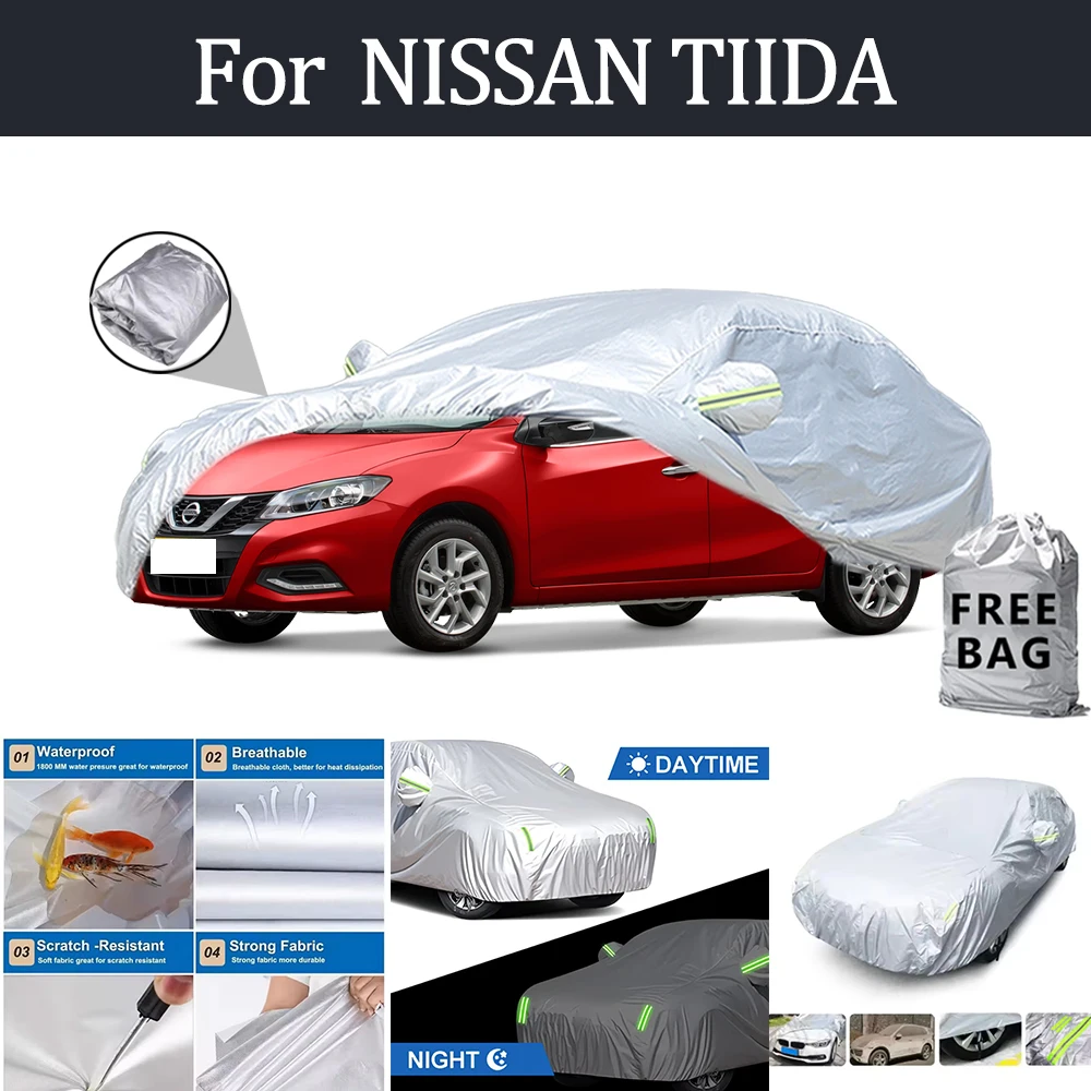

For NISSAN TIIDA Car Cover Outdoor Protection Covers Snow Sunshade Waterproof Dustproof Exterior UV Car Accessories