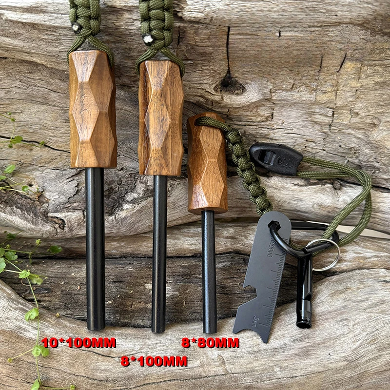 New Outdoor Wilderness Survival Firestick with Scraper Camping Firestone Friction Igniter New Essential Tool for Adventurers
