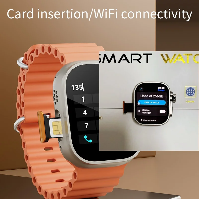 2025 Novo relógio inteligente DW100 S10 Ultra 3 Android 10.0 180 °   Câmera rotativa de pressão arterial GPS WIFI 2,29 polegadas Amoled Smartwatch 256GB