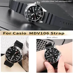 For CASIO swordfish MDV106-1A MDV-107 MTP-VD01 MDV-106D efr-303l strap men's wristband bracelet 22mm Sports silicone watchband