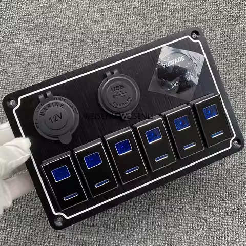 Metal alloy Button Rocker Toggle Switch Panel Usb Control For Car Truck Marine Boat RV ATV UTV Camper Caravan Circuit Breaker