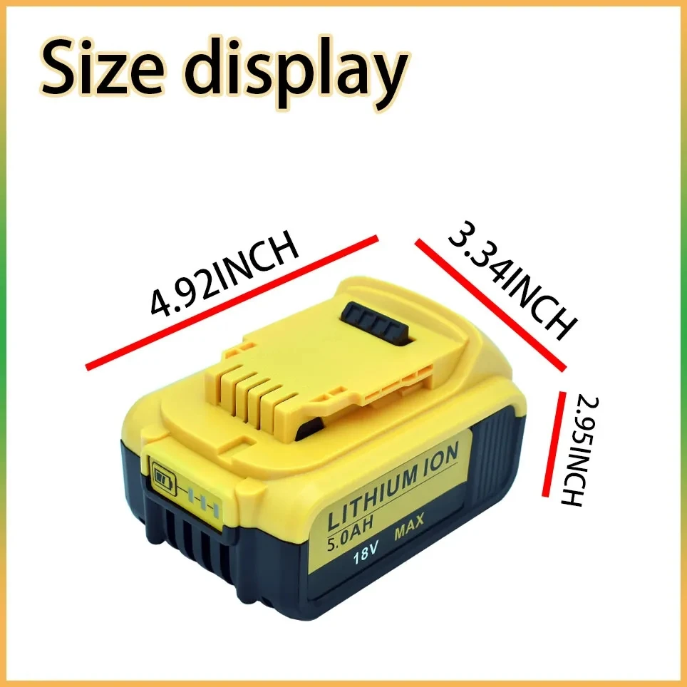 18V 5Ah 6Ah Lithium Battery for DeWalt power Tools DCB184 DCB200 rechargeable electric tool set 20v 5000mah Battery+charger