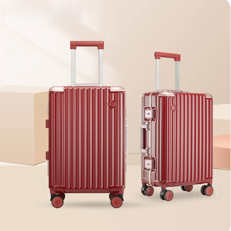 Travel Suitcase 20'22''24''26-Inch Aluminum Magnesium Alloy Pull Rod High Quality Mute Universal Whe Travel Boarding Luggage