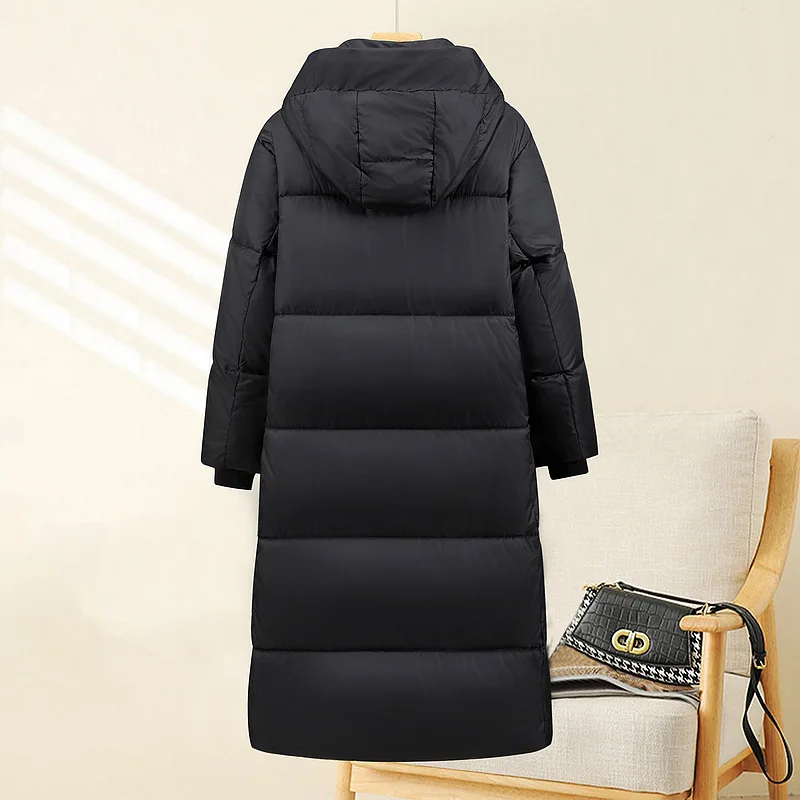 Women's Slimming Long Cotton-Padded Jacket Fashionable down Winter 2025 Style with Hood Loose Fit for Comfortable Wear