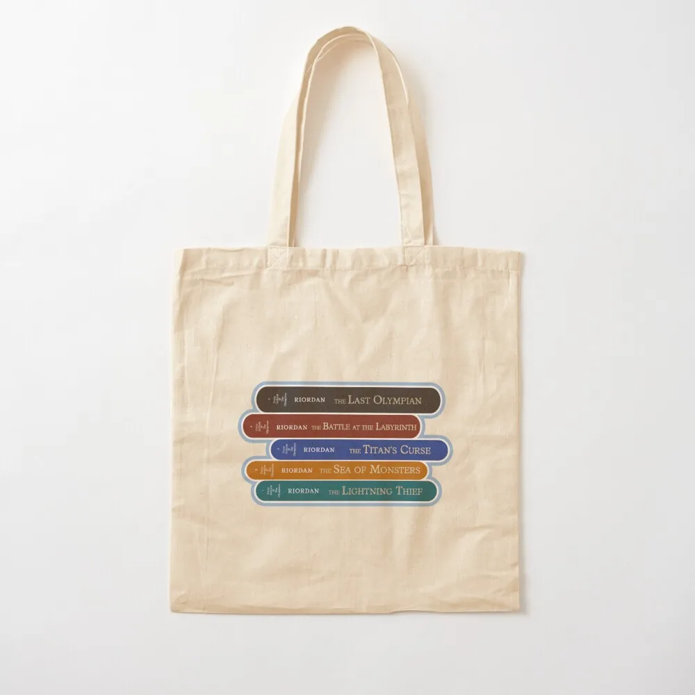 Percy Jackson series book pile by Rick Riordan Tote Bag Women's tote bag Shopper bag tote screen