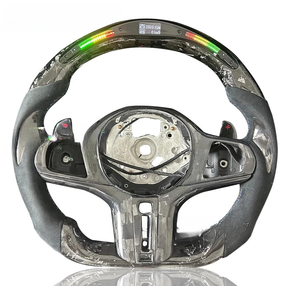 new Customized Led RPM Forged Carbon Fiber For BMW M3 M5 Steering Wheel G Series 1-4 Series X1 X2 X3 X4 X5 X6 X7 Z4 Racing Wheel