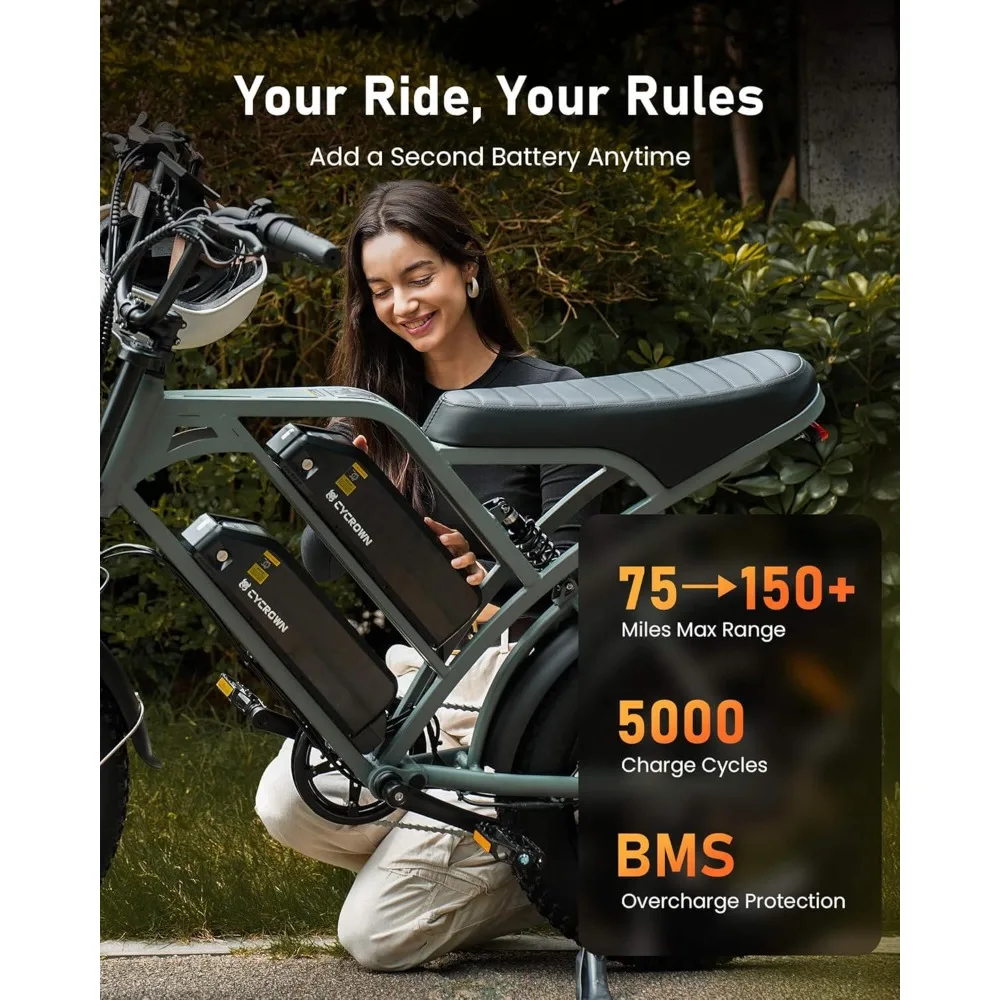 

Electric Bike for Adults,Peak 1000W/1500W Motor,20/28MPH 55-150Mile ebikes for Adults with 10.4AH/13AH/26AH Battery