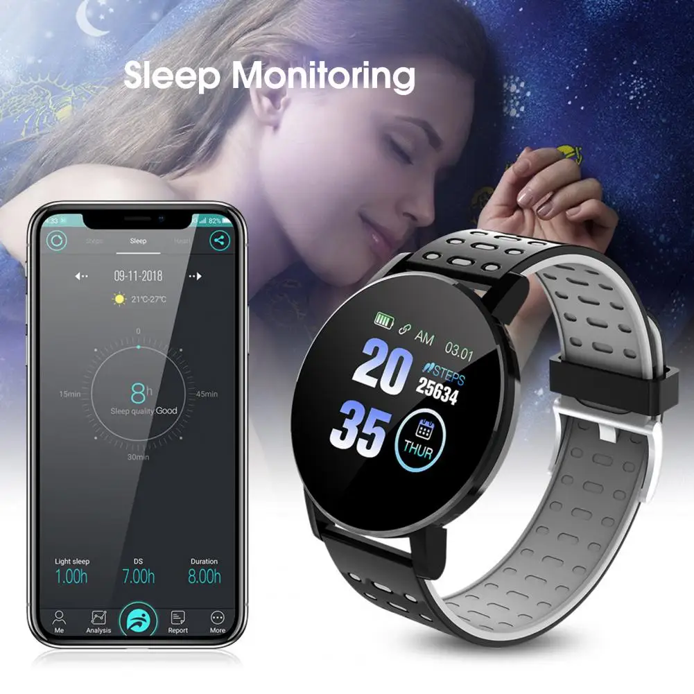 119 Plus Useful Electronic Watch Lightweight Multifunctional Rechargeable Smart Watch Health Monitoring