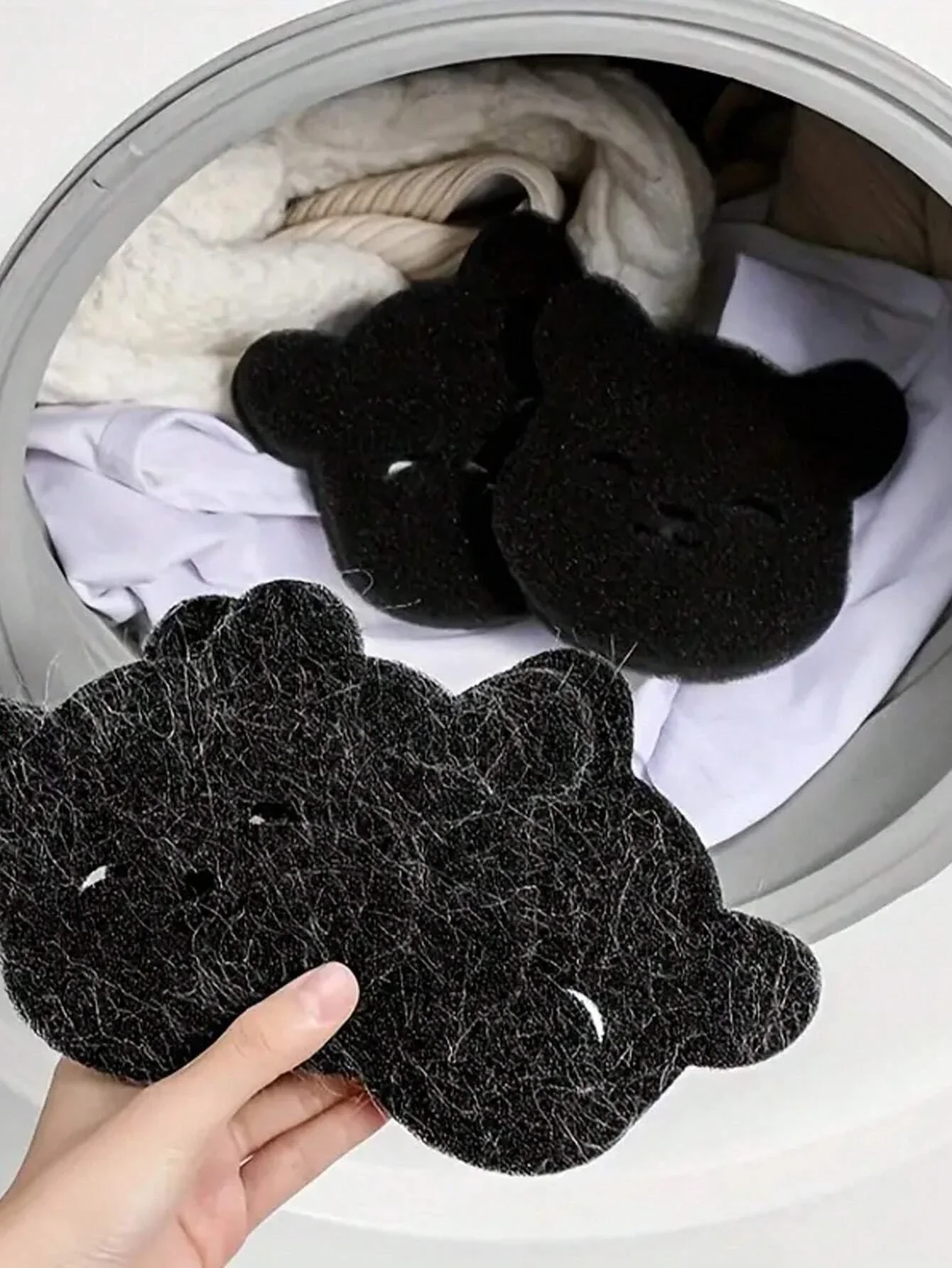 

12/2/4/6/8pcs Laundry Ball Washing Machine Lint Catcher Bear Shape Pet Hair Remover Reusable Clothes Sofa Cat Dog Hair Cleaning
