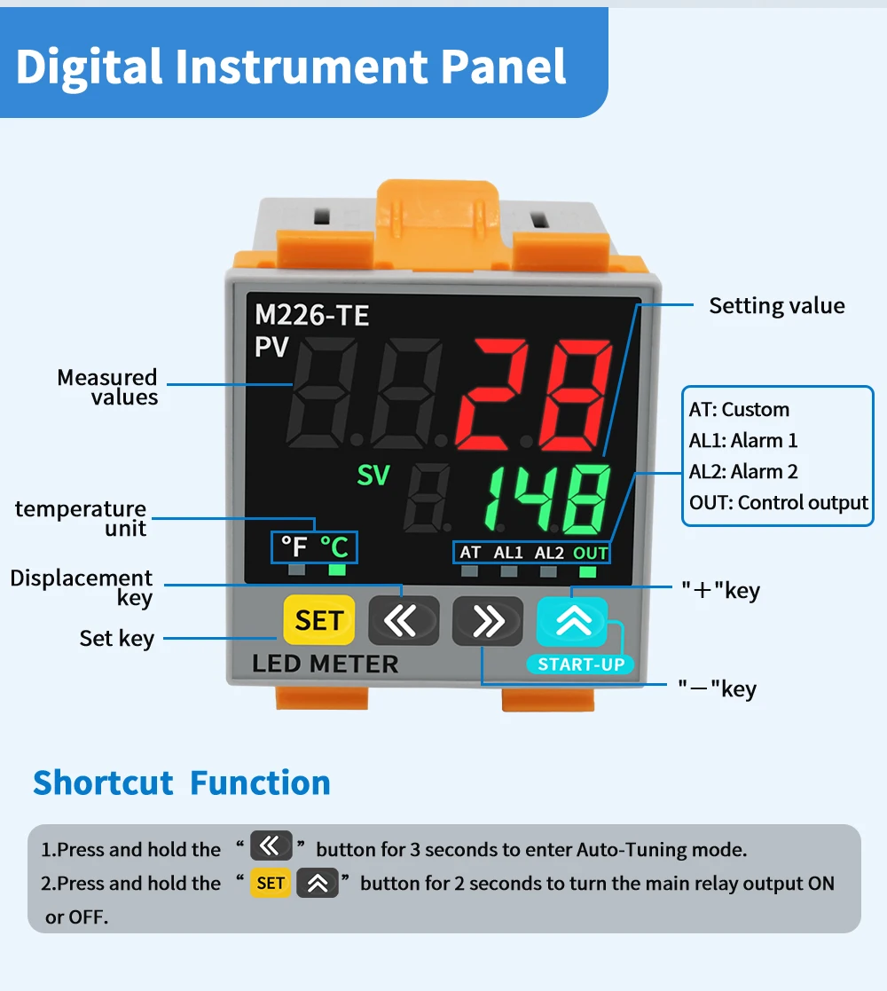 LCTC PID-Temperaturregler SSR+Relais 4-20mA Ausgang PID-Regler TC/RTD-Eingang Digitales Instrument 48*48 48*96 72*72mm – Detail 3