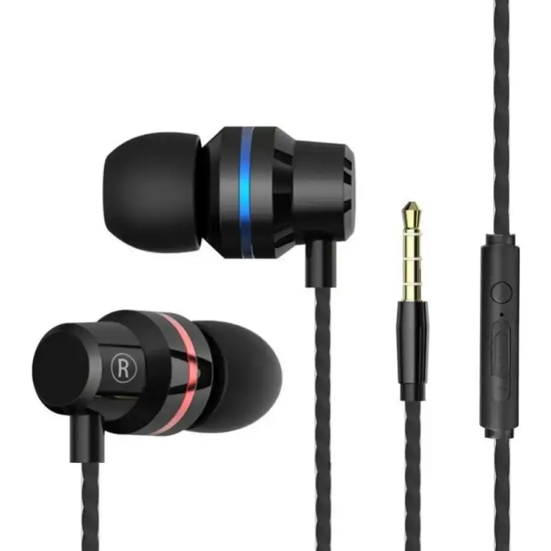 3.5MM Wired Music Earphones In-Ear Wired Metal Headphones Stereo Phone Headset With Microphone For Model