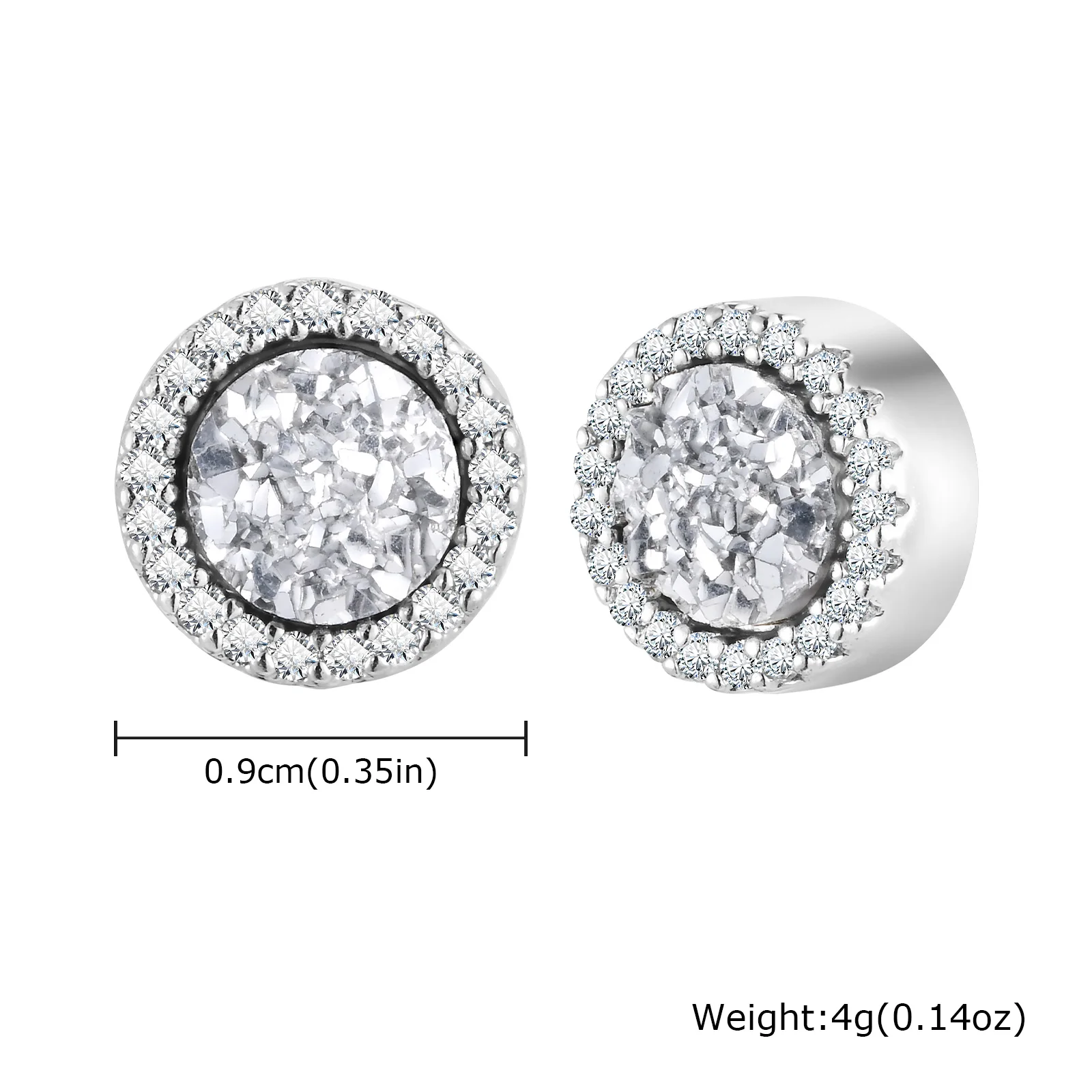Punk Runde Zirkon Magnetische Ohrstecker Clips Nicht Piercing Edelstahl Kleine Ohrringe für Frauen Männer Modeschmuck 