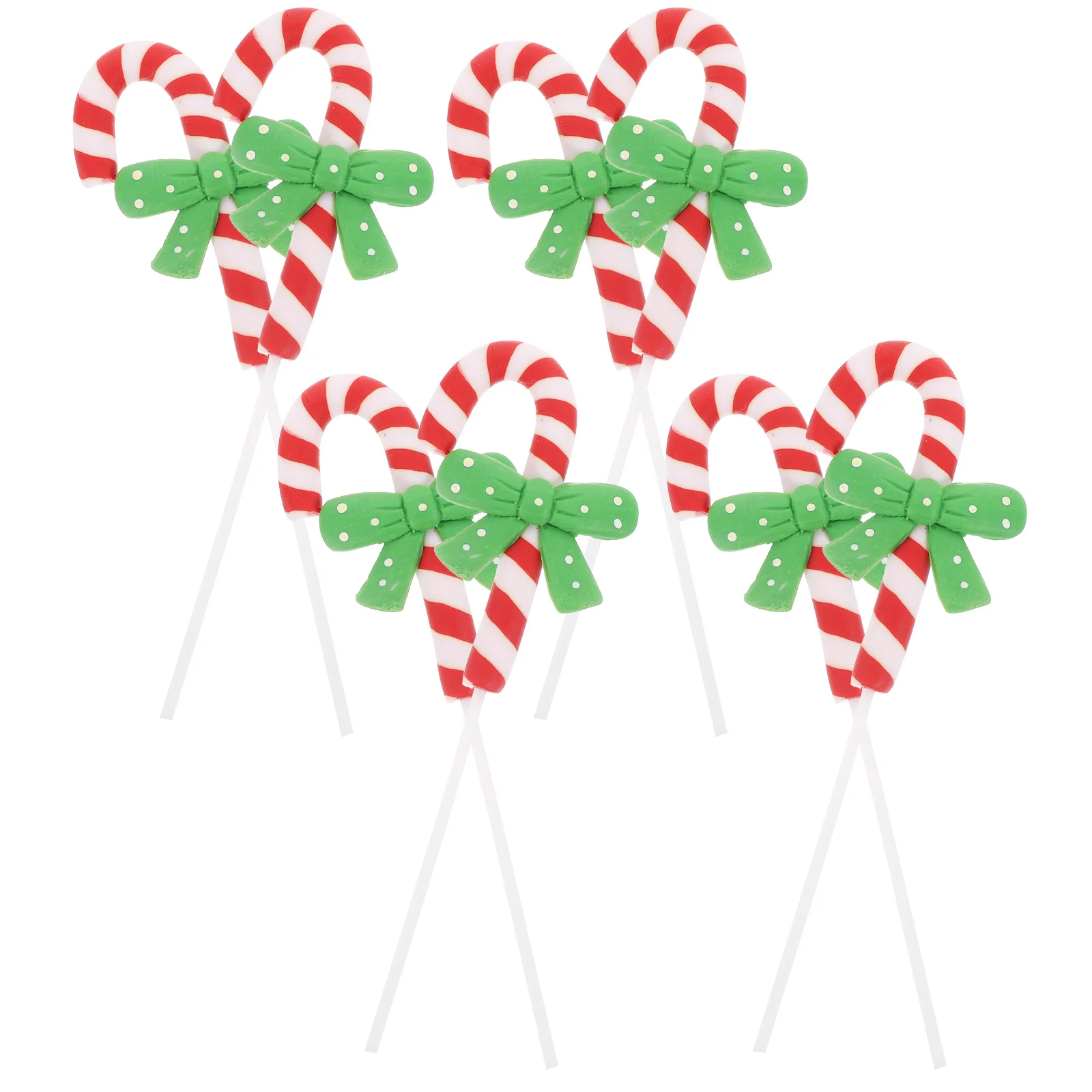 8 قطعة كعكة عيد الميلاد الديكور يختار بوليمر كلاي قصب الحلوى كعكة القبعات العالية الحلي للحزب كب كيك الكعك الحلوى ديكور