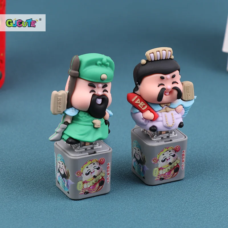 New Cartoon Cute God Of Wealth Merit +1 Anime Cartoon Style With Sound And Light Office Decompression Toy Bag Keychain