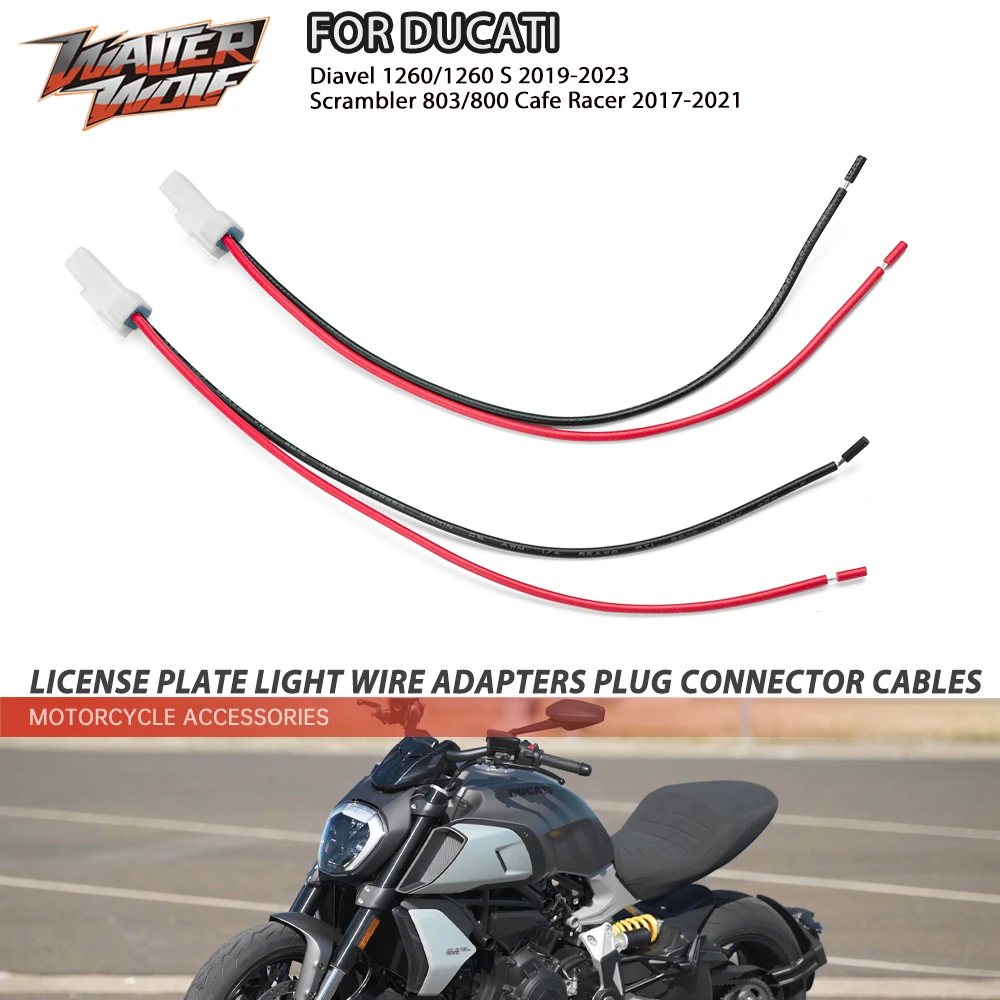 

License Plate Light Wire Adapters Plug Connector Cables For DUCATI Scrambler 803/800 Classic 400 Sixty2 Supersport 937 939 950/S