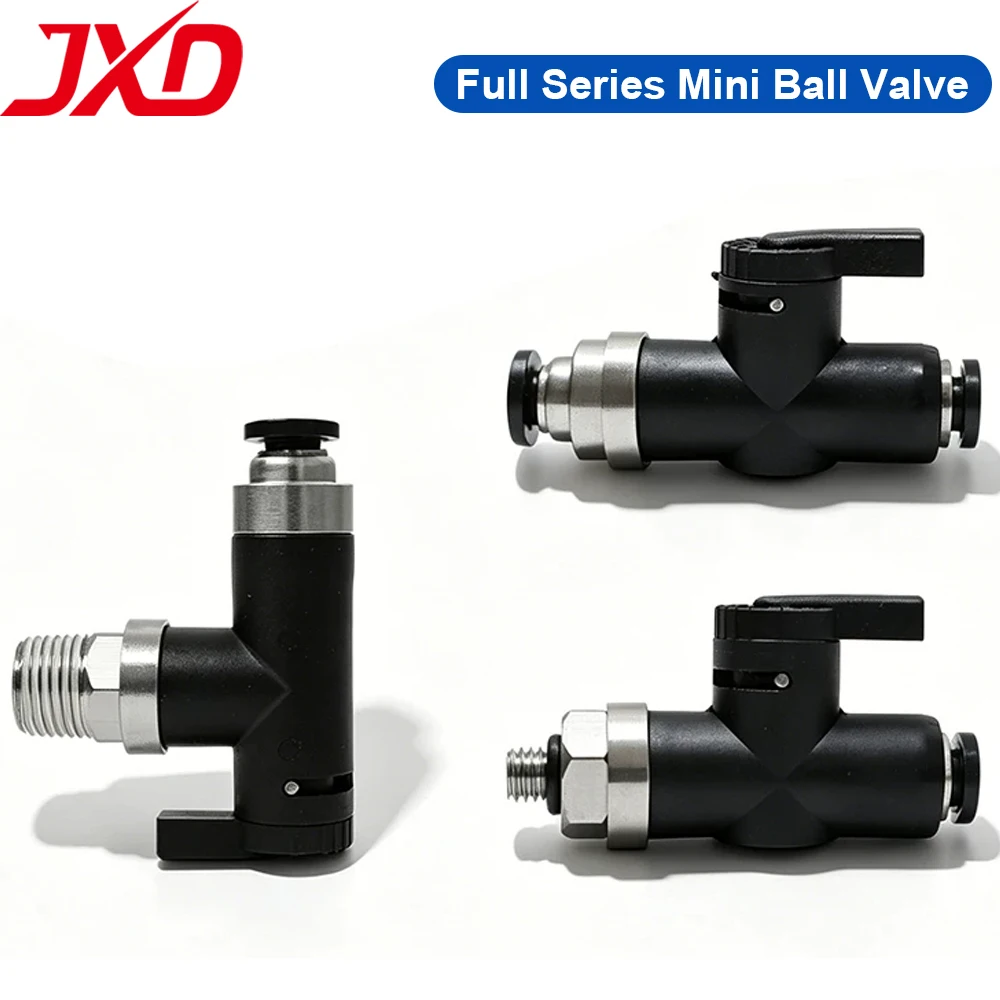 Pneumatic Air Tube Valve BVC BVCL BTC Single Handle Mini Ball Valve Threaded Manual Shut Off Switch Micro Valve Fitting