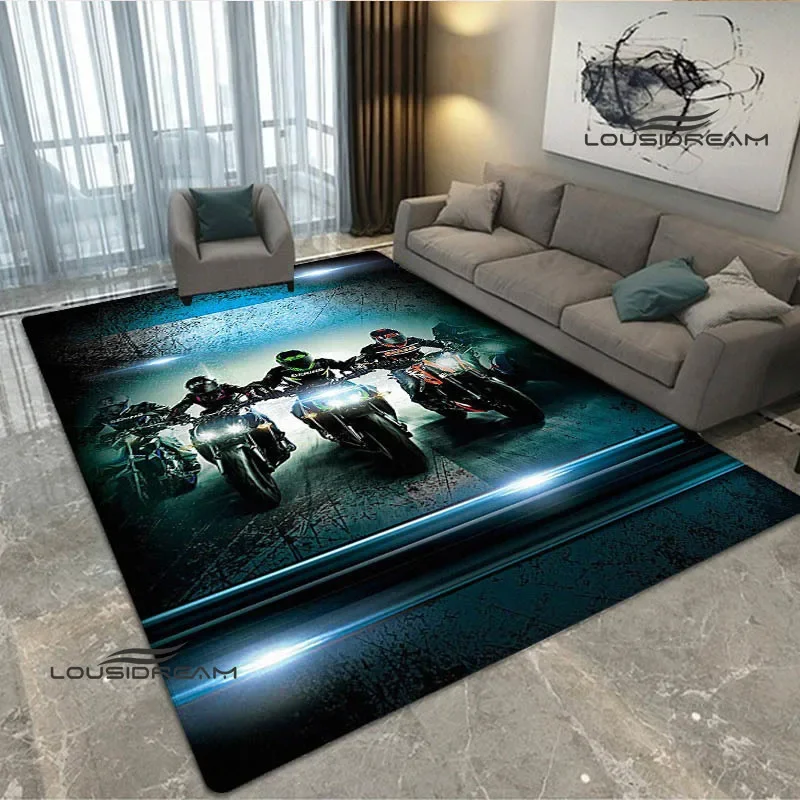 3D motorcycle race pattern Printed Carpet Living Room Bedroom Carpet Non -slip Door Mat Photography Props Birthday Gift