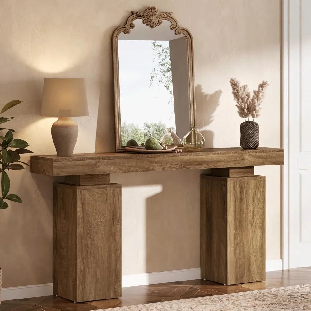 63-Inch Long Console Table,  Entryway Table Behind Couch, Wooden Foyer Stand Entry Station, Modern Hallway