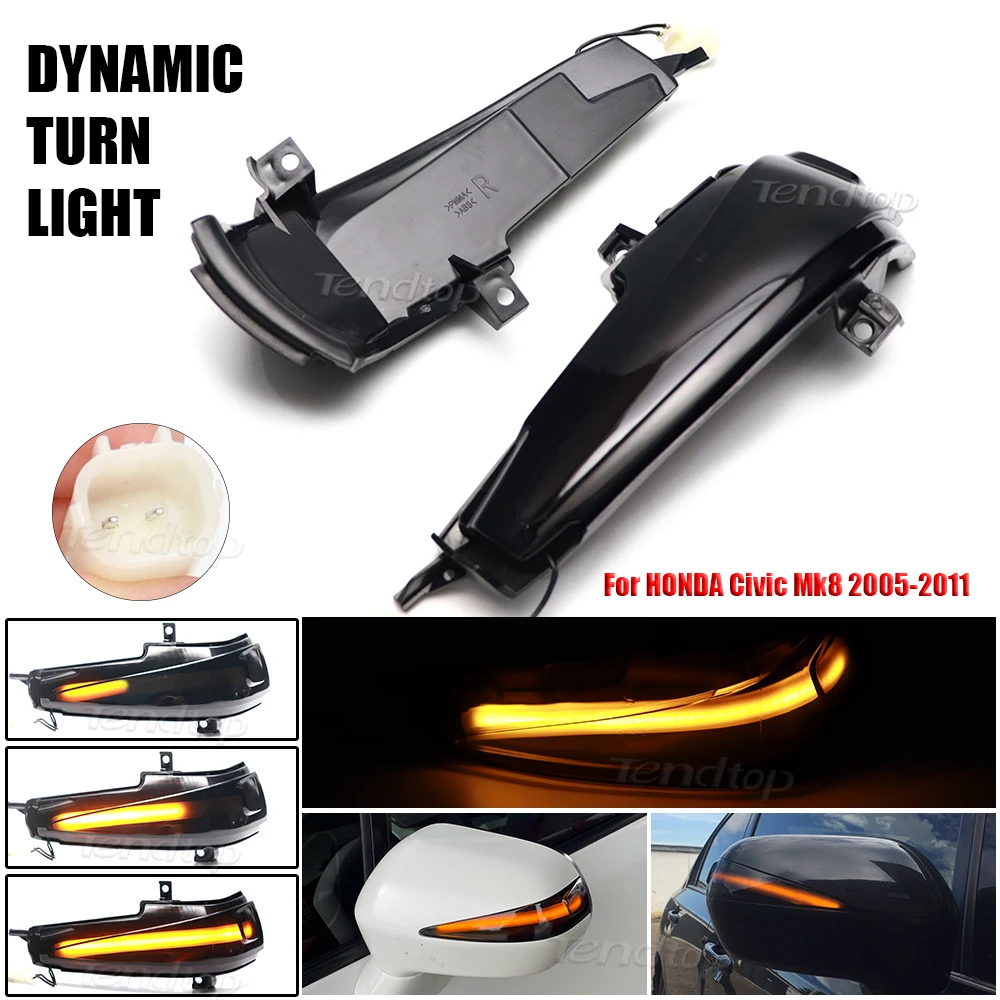 LED Rearview Mirror Indicator Blinker Repeater Light For Honda Civic Mk8 2005-201 FA 1 2 3 FD 1 2 3 FG Dynamic Turn Signal Light