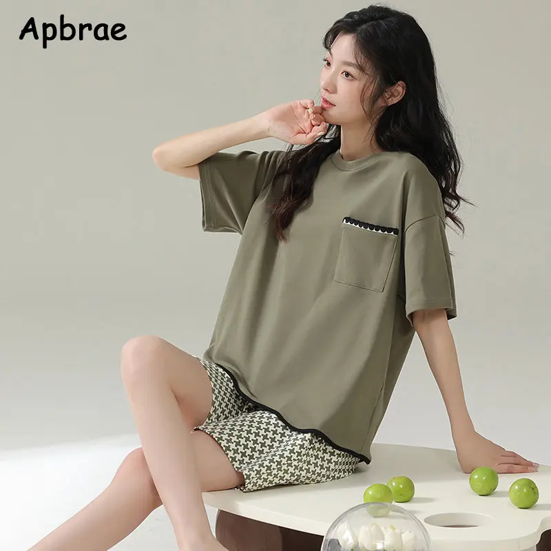 Women Pajamas 100% Cotton High Quality Short Sleeve Shorts Pijamas Chic Sleepwear Kawaii Home Clothing Summer Pjs for Woman