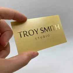 0.5mm Mirror Gold Metal Business Cards