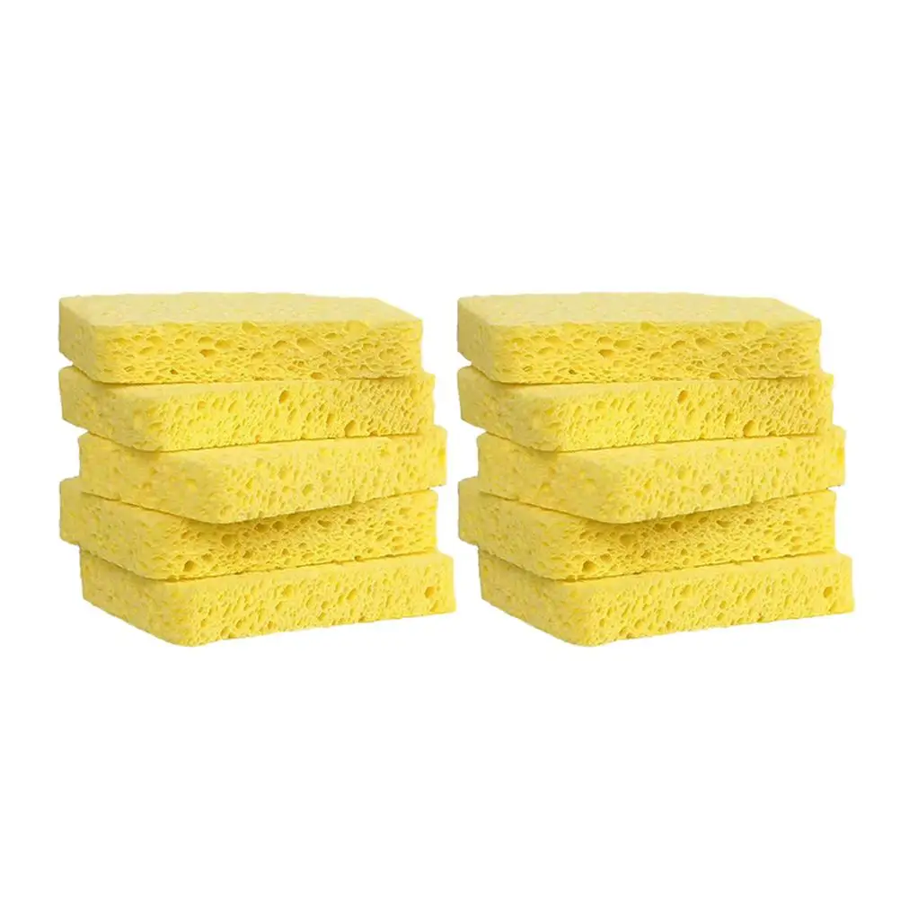 

10 Pcs Wood Pulp Dish-Washing Sponge Dishes Sponges Kitchen Supplies Cleaning Cellulose