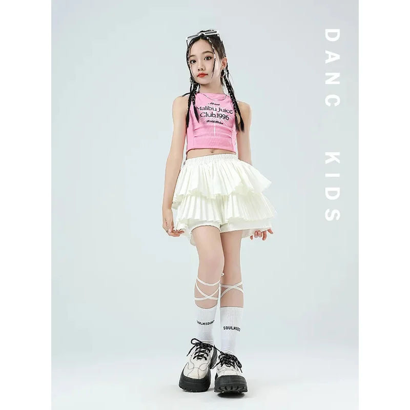 

COSda@Girls Hip Hop Sweet Crop Top Street Dance Skirts Socks Children Streetwear for Kids Jazz K-pop Clothes SetCOSda@