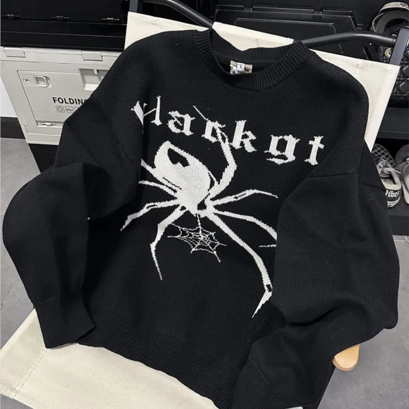 Pullover Frauen Pullover Pullover Spinne Grafik Mode gestrickte Streetwear Mädchen übergroße Harajuku Gothic Strickwaren Männer Kleidung