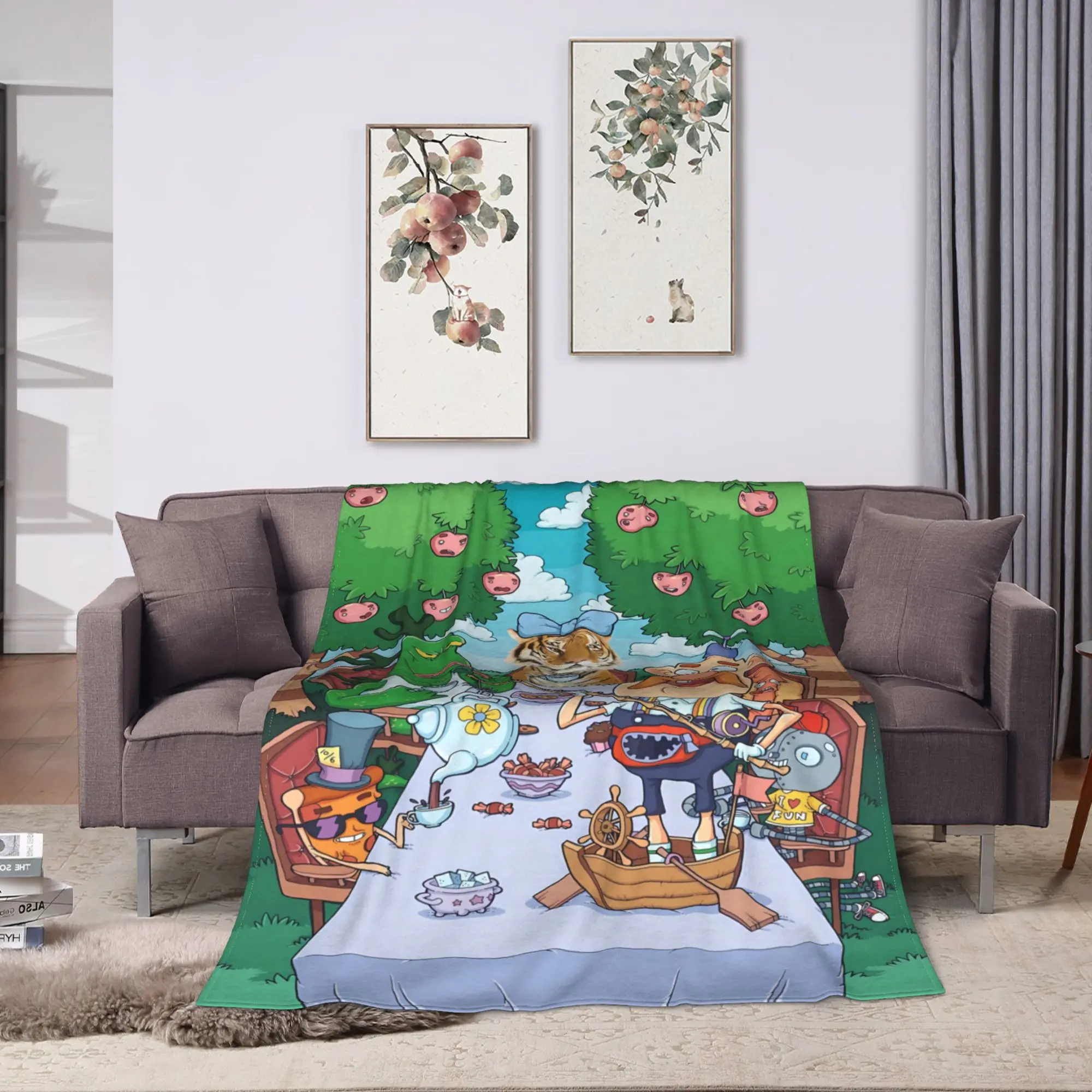Uncle Grandpa Blankets  Camping Flannel Bedding Throws For Outdoor Super Warm Design Quality Bedspread Gift Idea