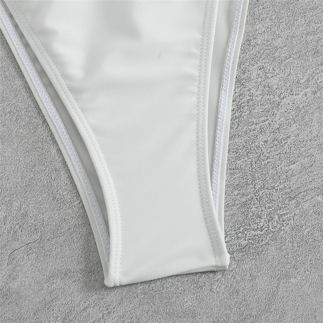 Metall-Schmetterlings-Halterneck-Bikini mit hohem Beinausschnitt, zweiteiliger Damen-Bikini, Badeanzug, Badebekleidung, Badeanzug, Schwimm-Bikini V6460 – Detail 21