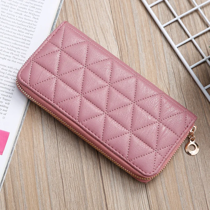 New Fashion Korean Version Long Car Stitching Women's Wallet Multi Slot Large Capacity Hand-held Bag