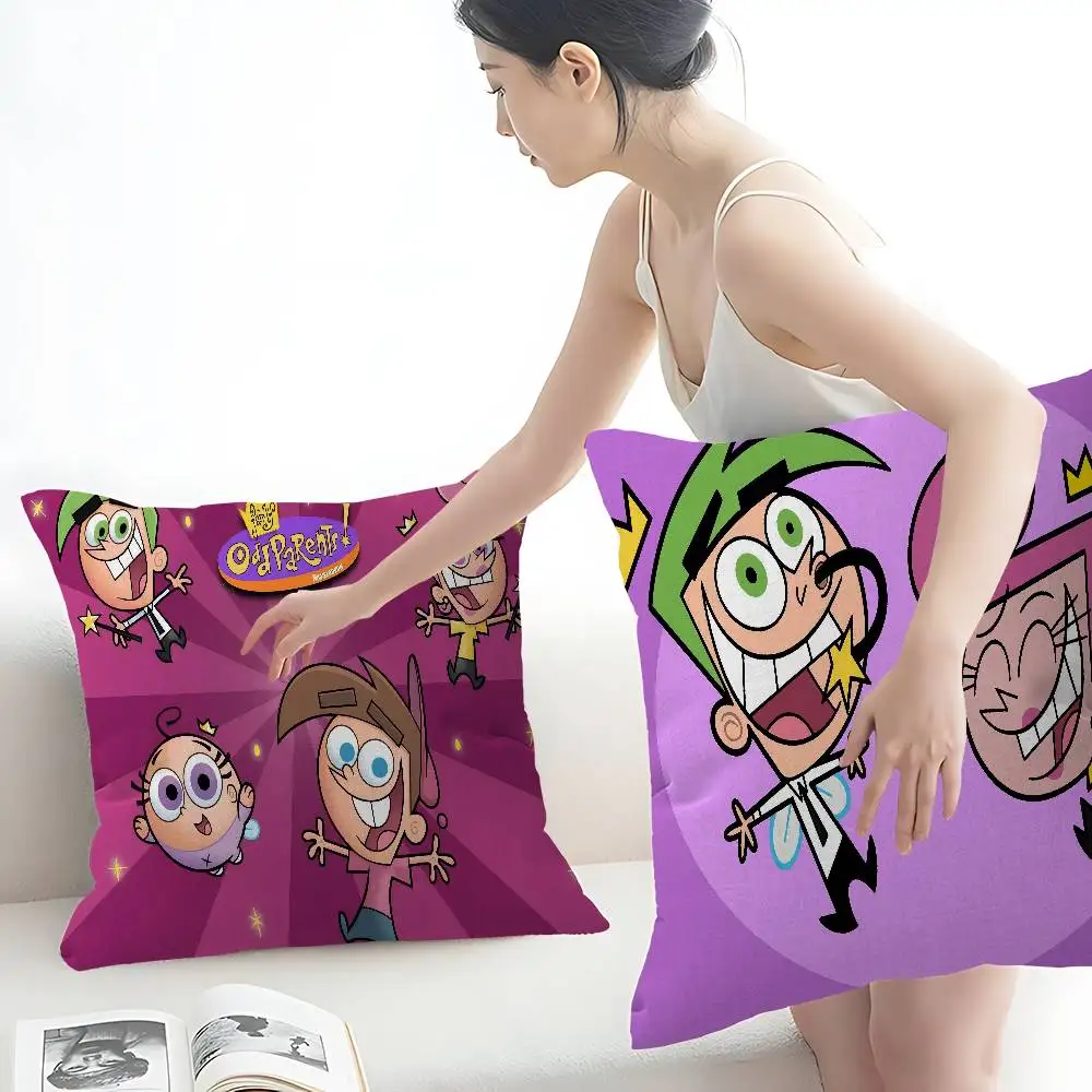 كارتون The Fairly OddParents وسادة هدية ديكور مكتب المنزل غرفة نوم أريكة غطاء وسادة السيارة 45x45 #4