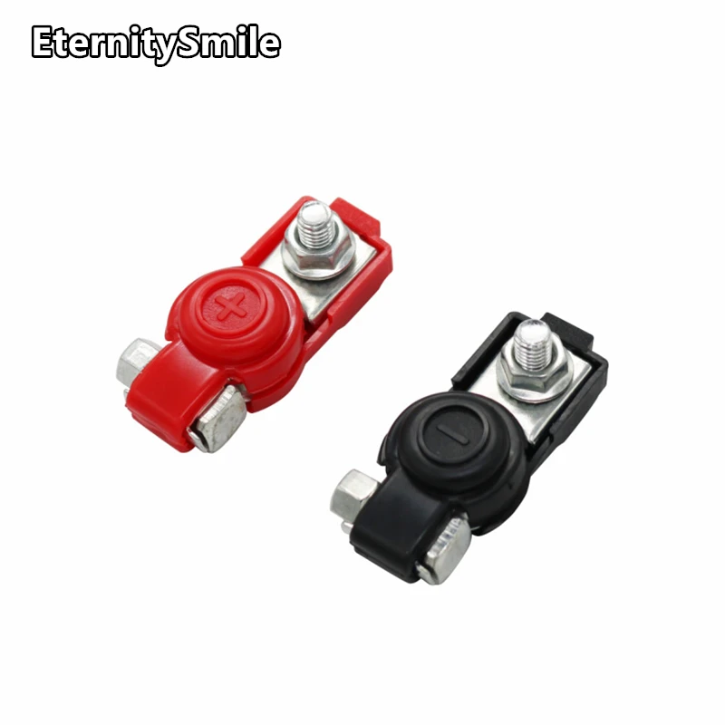 Car Battery Terminals 1pairs Connectors Copper Plate , Covered Positive & Negative Battery Clamp with Terminal Washers for Boat