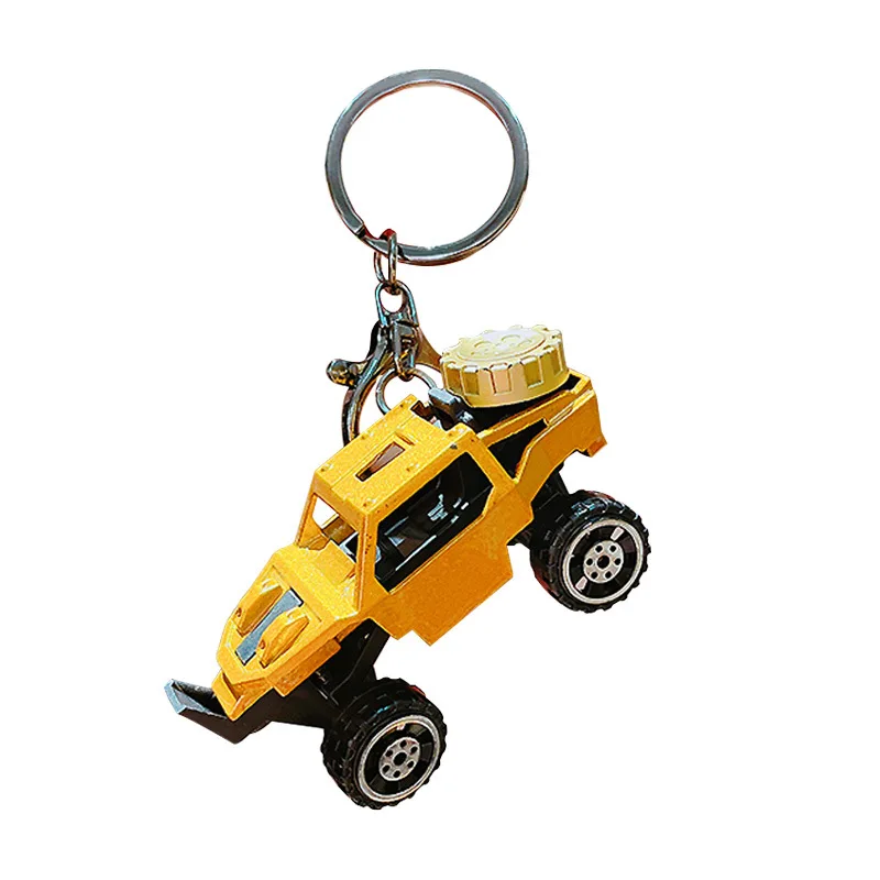 Simulação liga mini legal buggy brinquedo chaveiro pingente dos desenhos animados puxar para trás carro realista fora de estrada veículo inércia carro menino presente