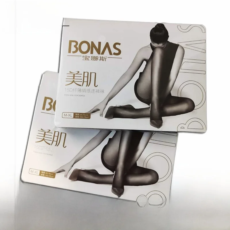 

Ultra-Thin Long Tube Sos for Women Spring Autumn Invisible Panhose Bla Meat Color BONAS Silk Stoings Eight Pairs