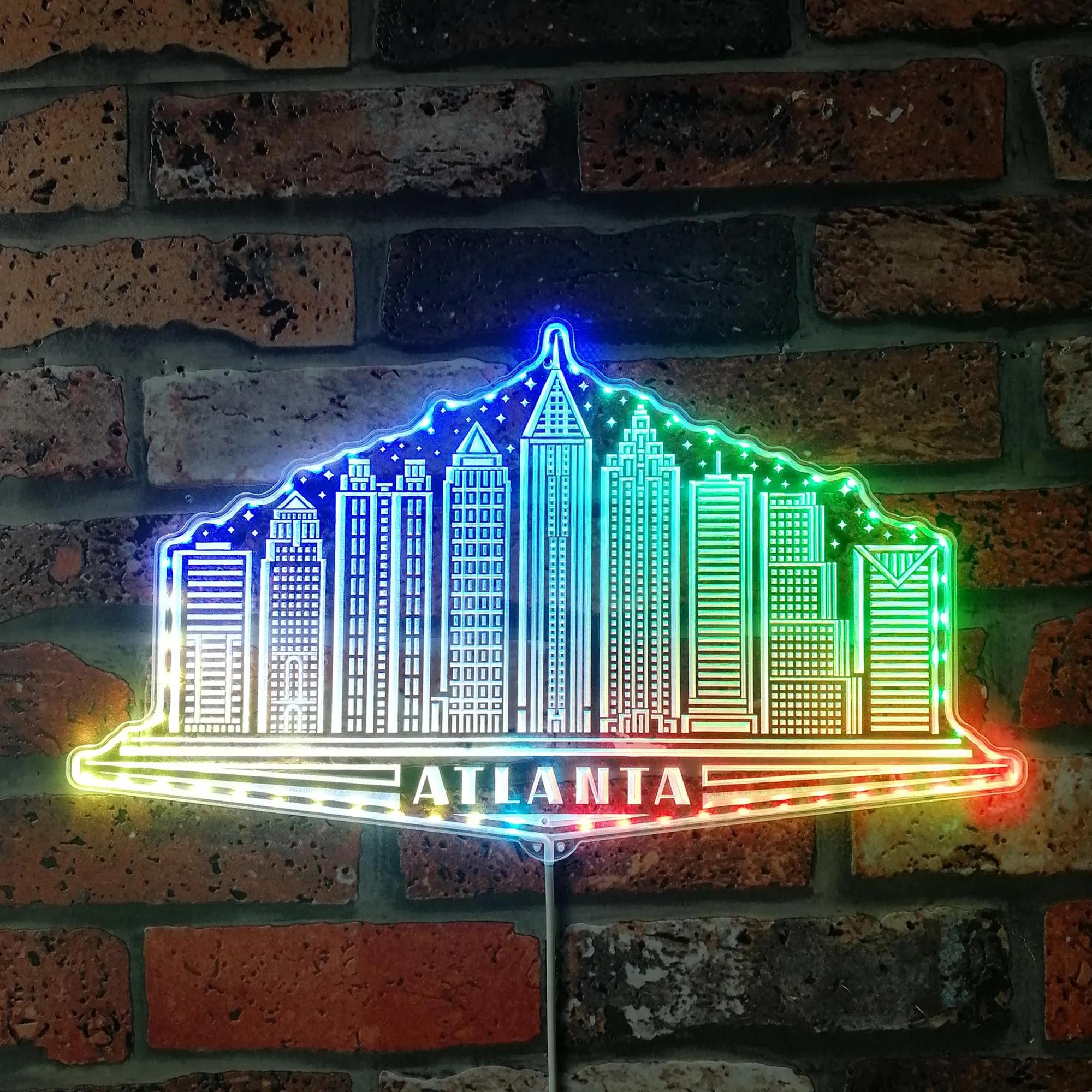 Atlanta Georgia USA Skyline Silhouette RGB Dynamic Glam LED Sign st06-fnd-i0106