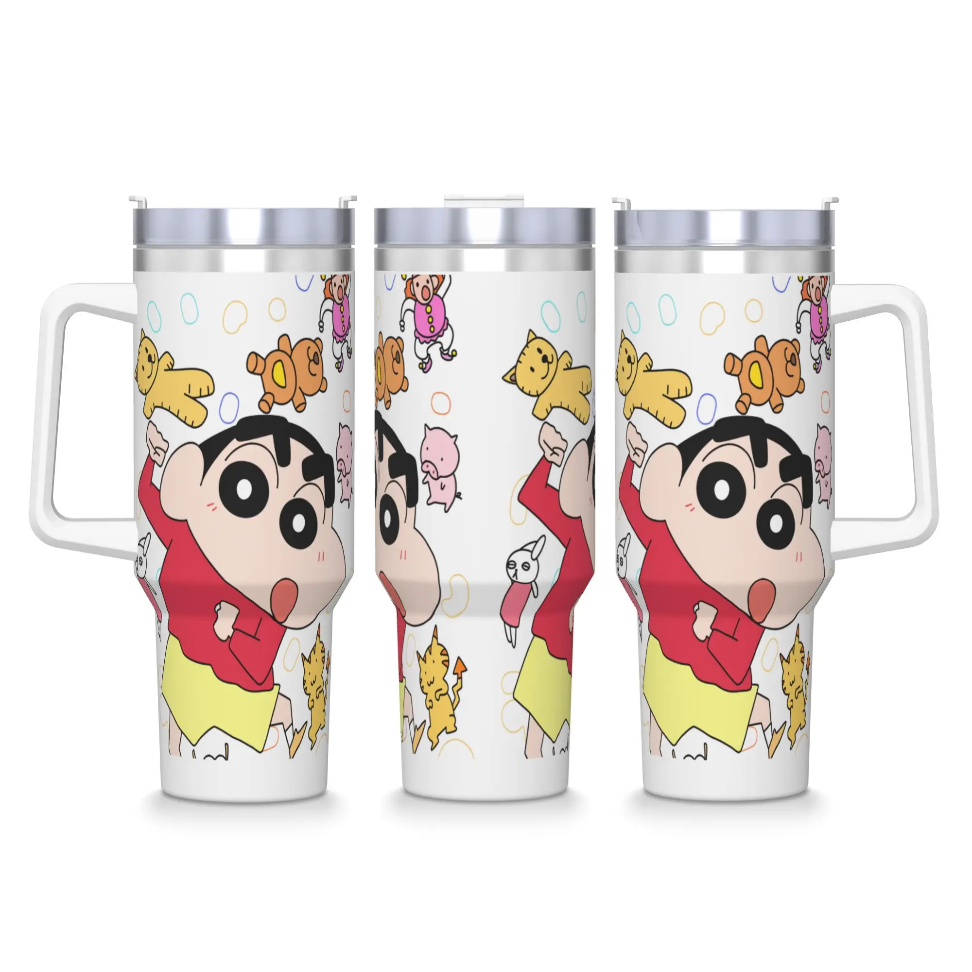 Gobelet en acier inoxydable Crayons Shin-chans tasse à café étanche boisson froide tasses de voiture voyageur bouteille d'eau personnalisée