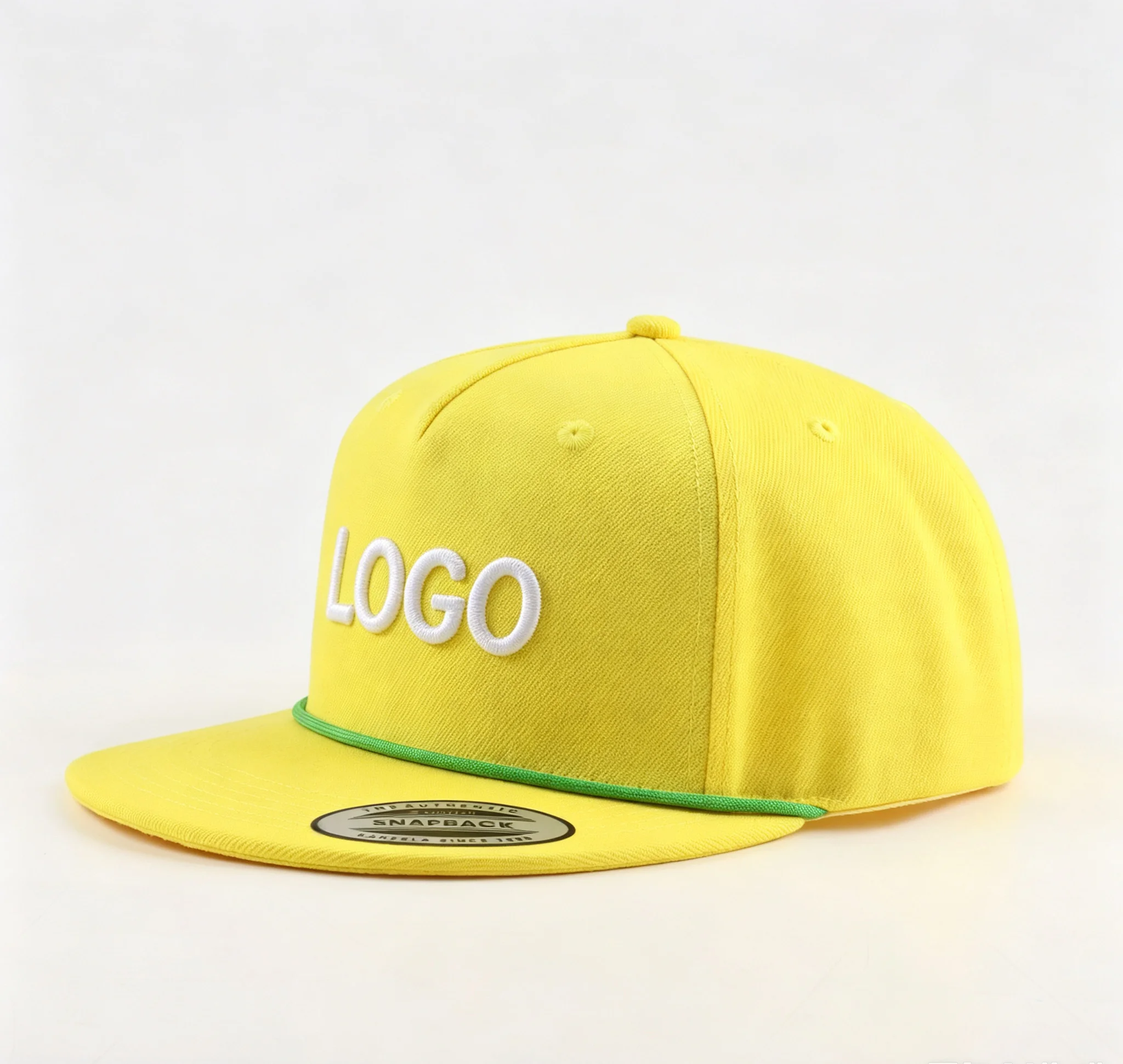 Classic Men's 5 Panel Flat Brim Baseball Caps Wholesale Rope Fitted Snapback Gorras Hats with Custom Embroidery Logo