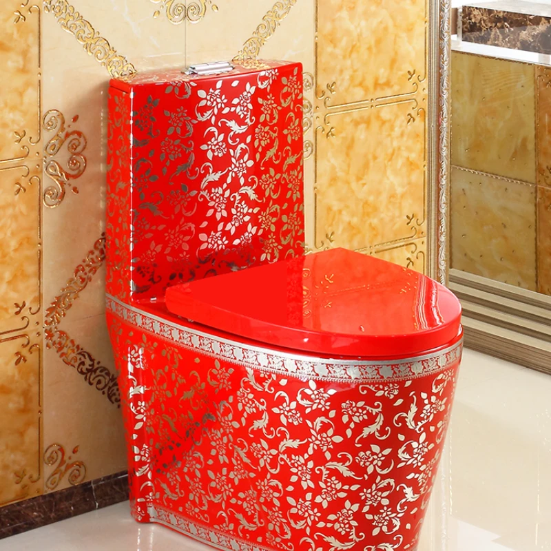 

Personalized Red Toilet Super Swirling-Style Water-Saving Deodorant Toilet Color Ceramics Sanitary Wares