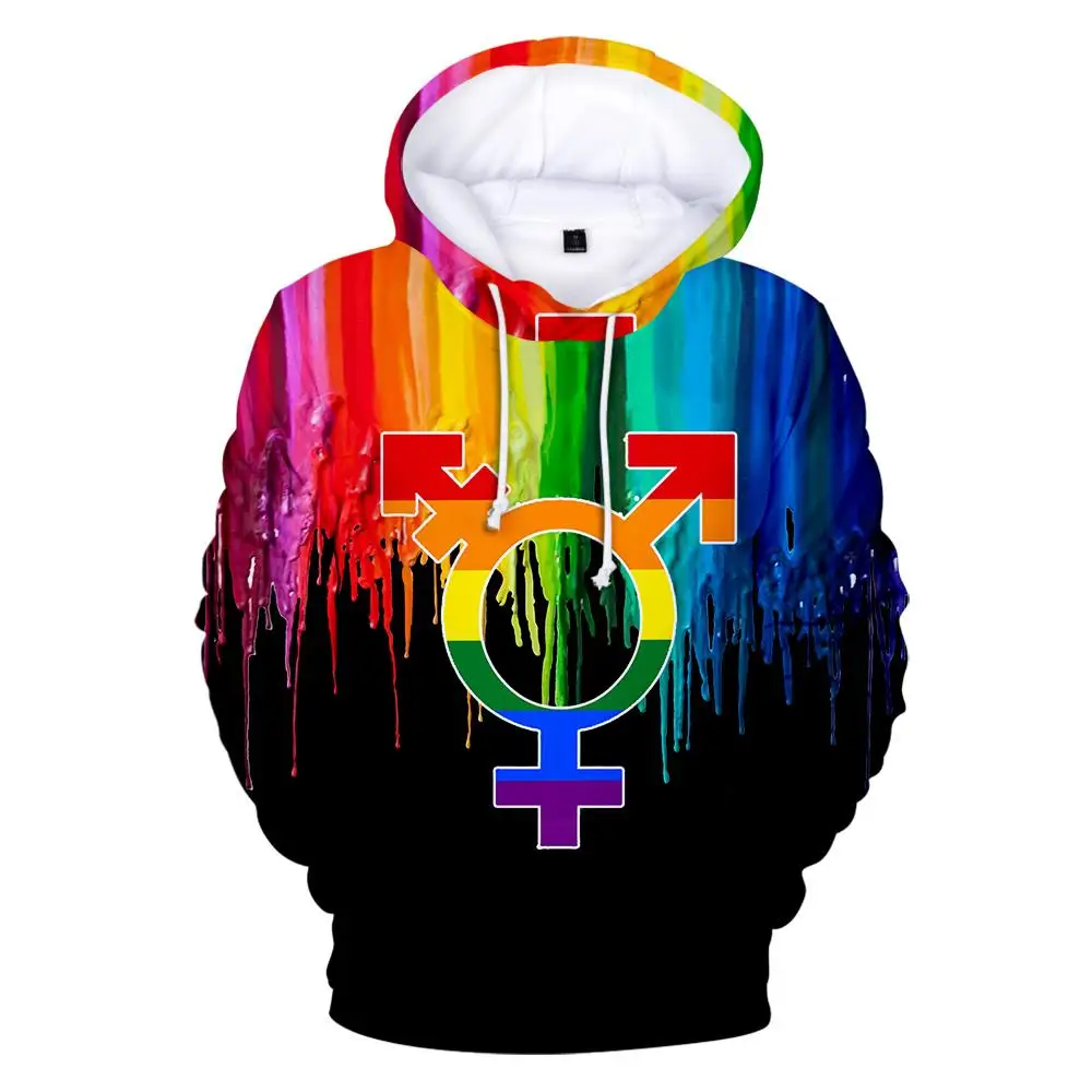 LGBT Flag 3D Hoodies for Lesbian Gay Pride Equity Colorful Rainbow Sweatshirt Women/men Casual Pullover for Gay LGBT Logo Hoodie