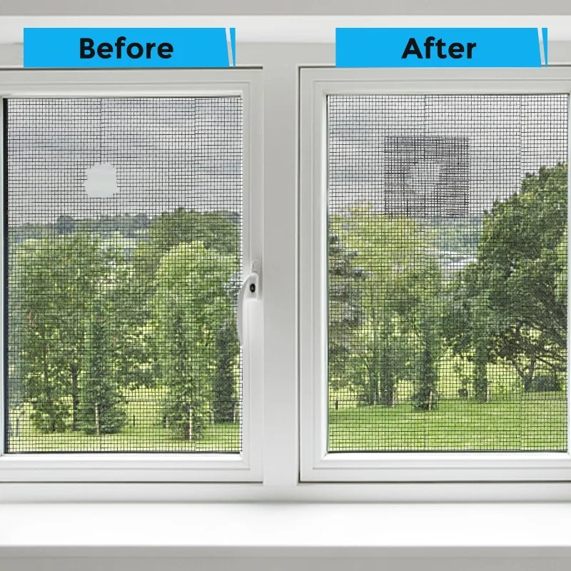 Black Window Screen Repair Kit, 4 in X 30 FT Screen Repair Tape for Windows or Doors, Strong Adhesive Fiberglass Mesh Patch Tape