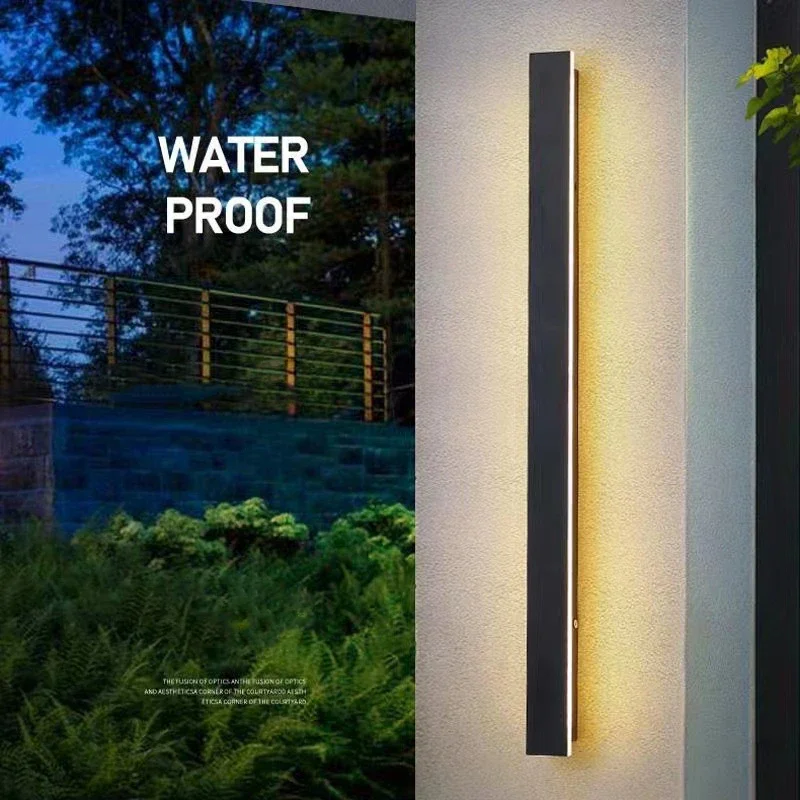 1-2 Meters Outdoor Wall Lamp Minimalist Indoor Long Strip Lamp Villa Gate Lamp Courtyard Column External  home decor  lamparas