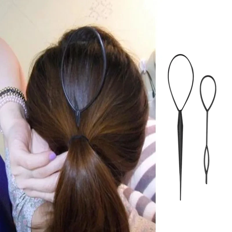 1/2/3/4Set Plastic Hair Loop Styling Tool Magic Topsy Tail Hair Braid Ponytail Styling Clip Bun Maker For Girls Hairstyles
